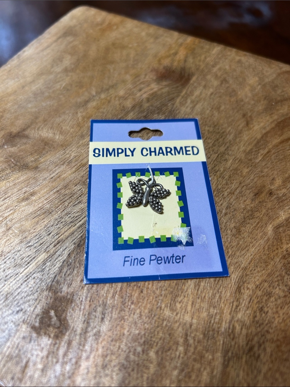 Simply Charmed Fine Pewter Butterfly Charm Pendant New